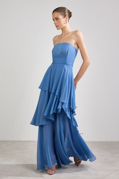 VESTIDO AVE RARA LONGO BRENA AZUL