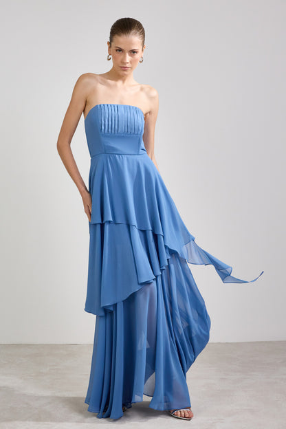 VESTIDO AVE RARA LONGO BRENA AZUL