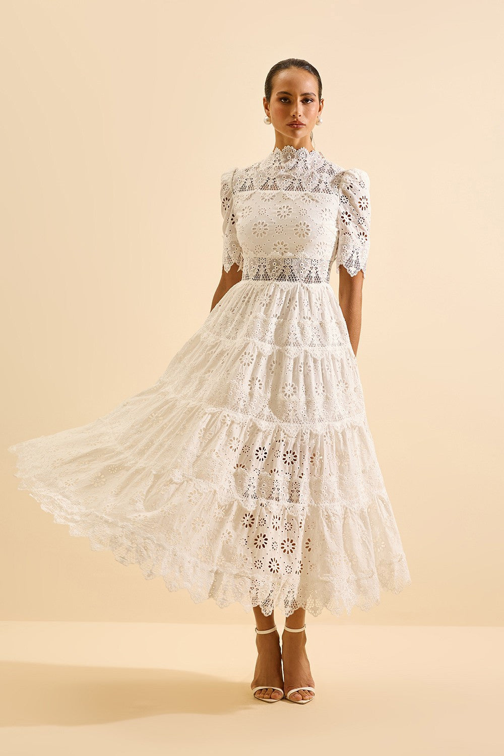 VESTIDO AVE RARA MIDI MELANIE OFF WHITE