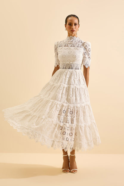 VESTIDO AVE RARA MIDI MELANIE OFF WHITE