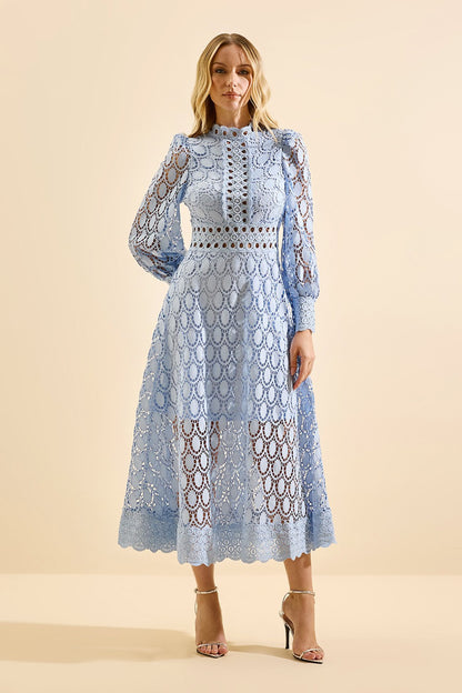 VESTIDO AVE RARA LOVELY LACE AZUL BB