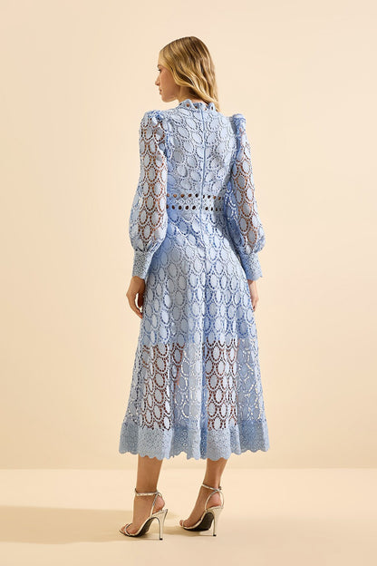 VESTIDO AVE RARA LOVELY LACE AZUL BB