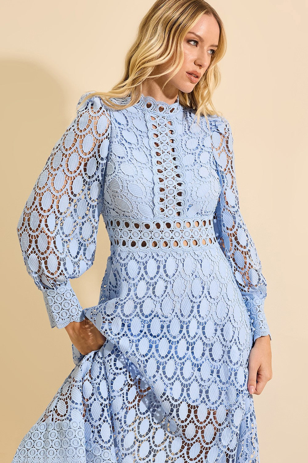 VESTIDO AVE RARA LOVELY LACE AZUL BB