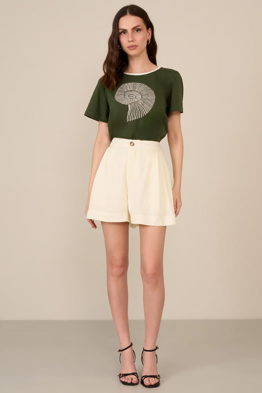 T-shirt luleg dt gola c bordado verde