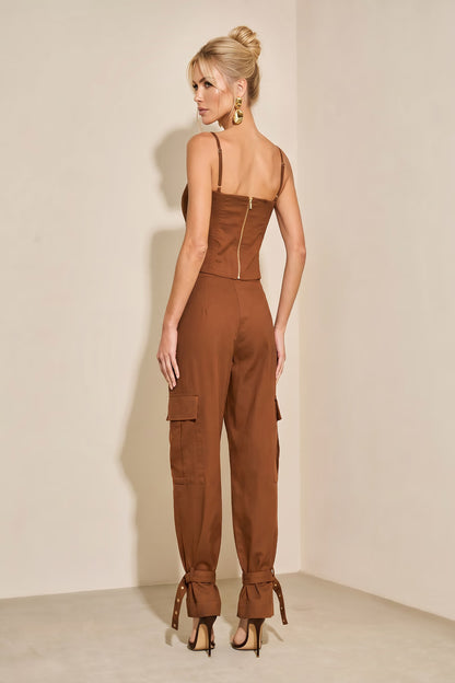 CONJUNTO LULEG TOP C JQT DETALHE MARROM