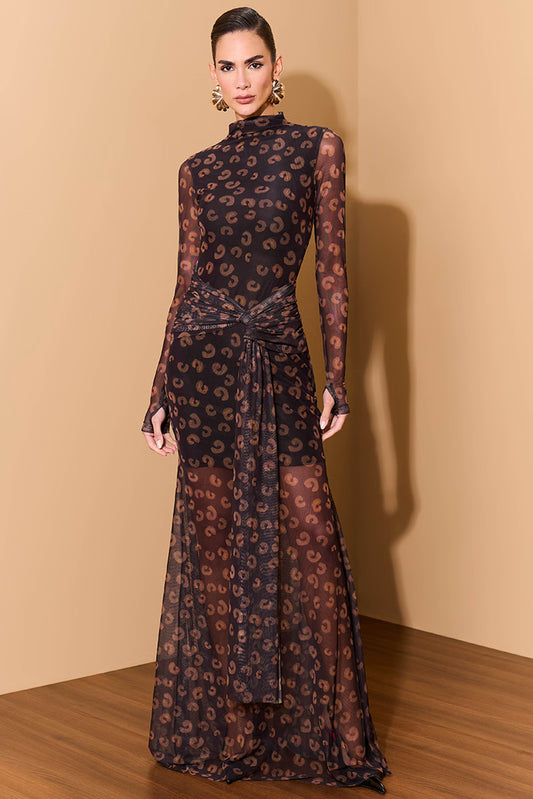 VESTIDO LULEG TULE ESTAMPADO REFLEXO