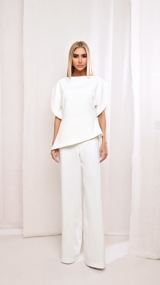 CONJUNTO CLOSET BLUSA ABALONADA C OFF WHITE