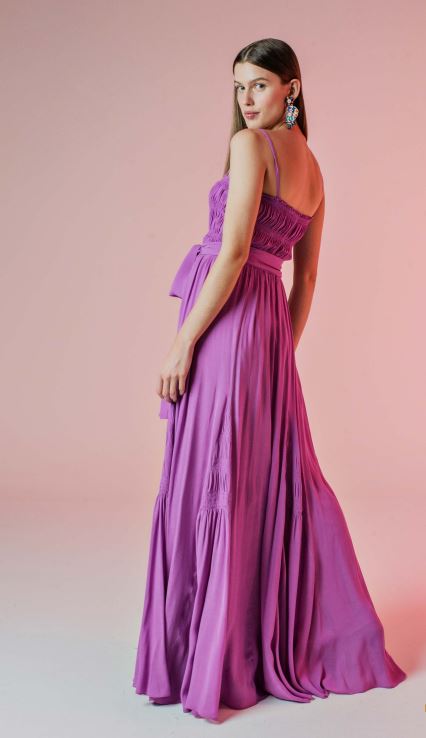 VESTIDO ARTE SACRA VL8373 CREPE FLUIDO ROXO