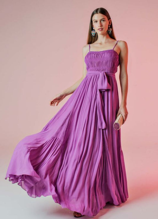 VESTIDO ARTE SACRA VL8373 CREPE FLUIDO ROXO